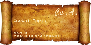Csobai Appia névjegykártya
